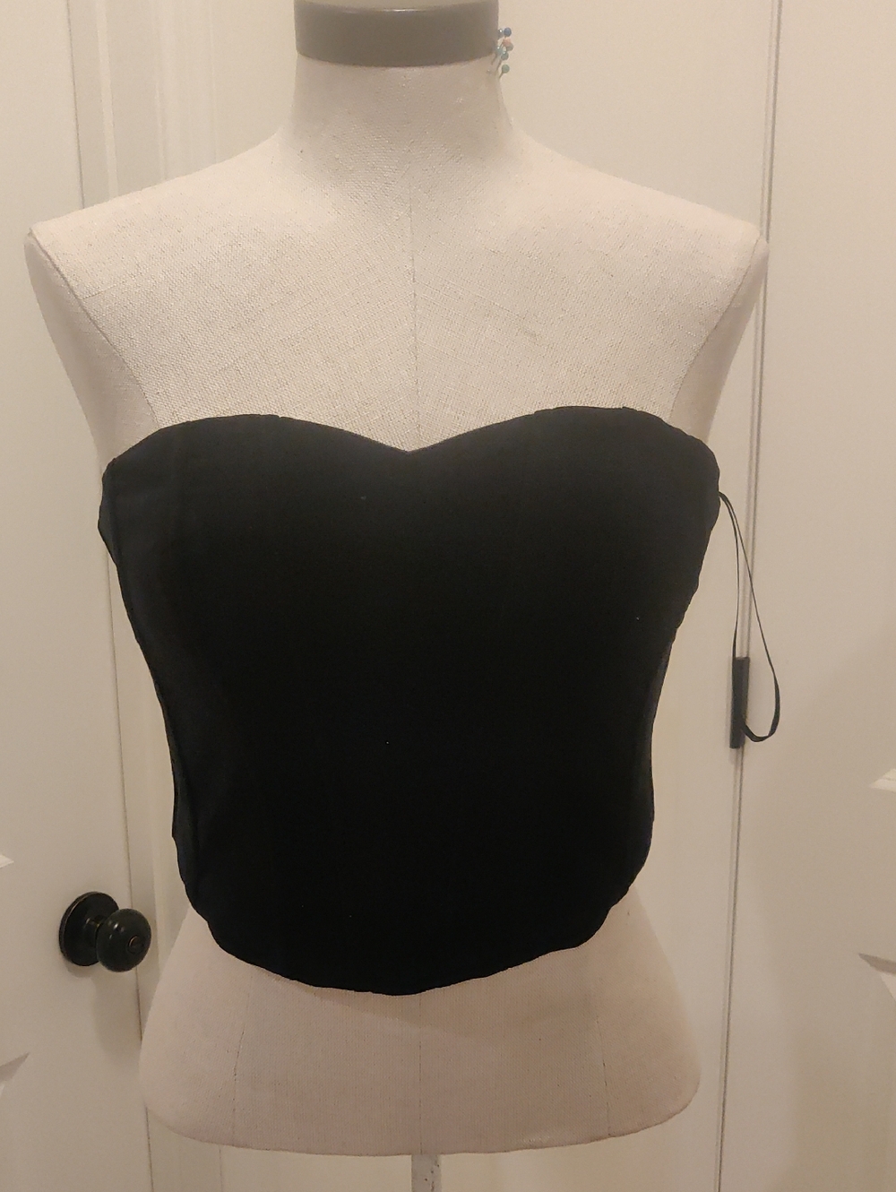 New!Bcbgmaxazria Black Strapless Sweetheart Bustier Top Classic Corset Y2K Retro